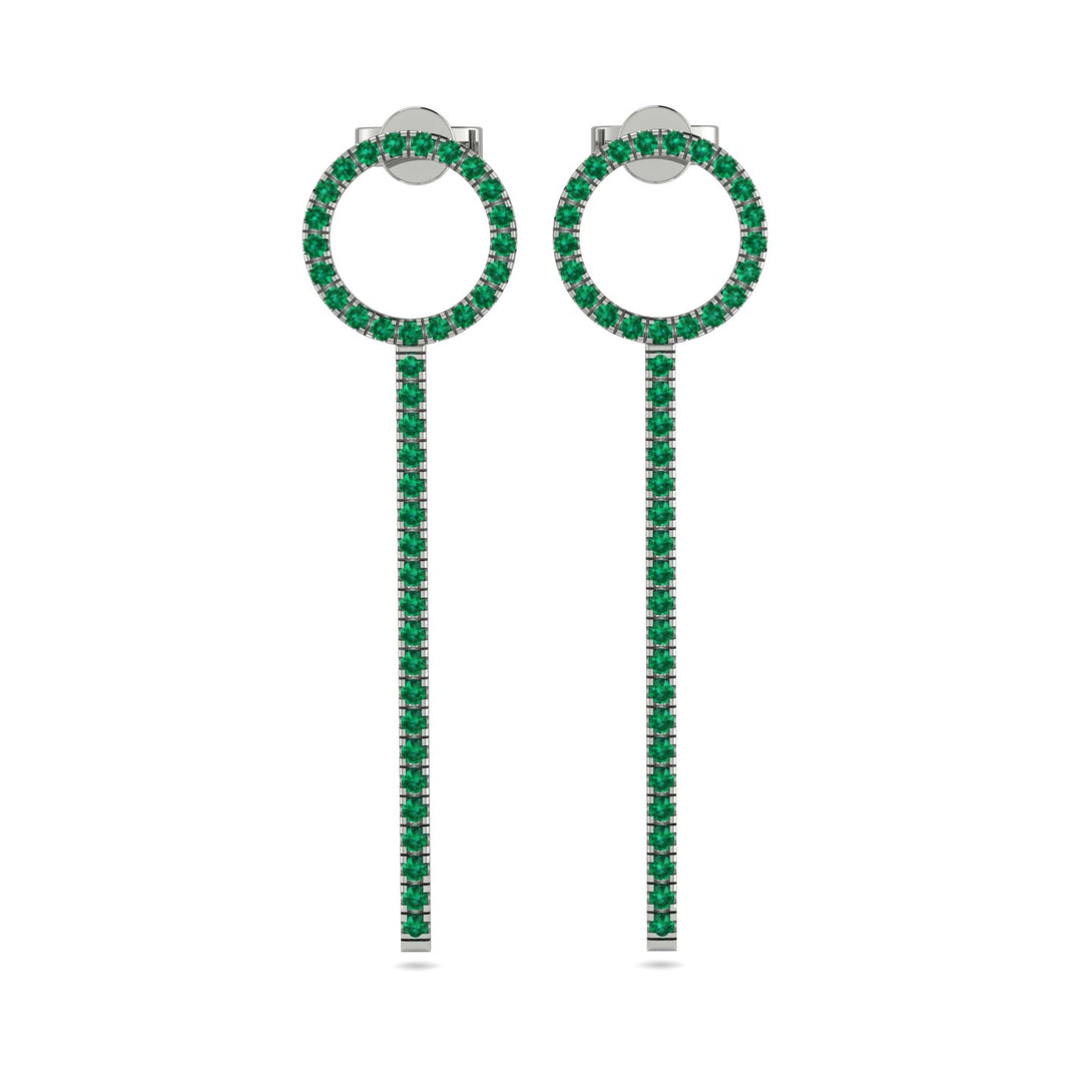 Hanging Circle Emerald Earrings - Lilah No. 6