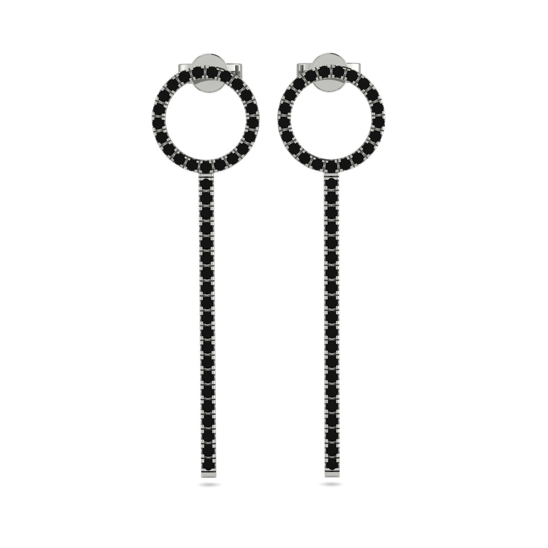 Hanging Circle Black Diamond Earrings - Lilah No. 9