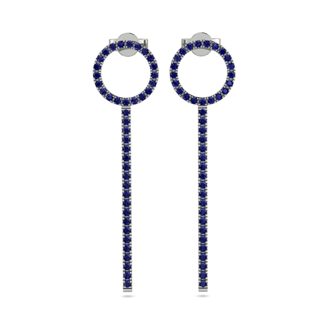 Hanging Circle Sapphire Earrings - Lilah No. 15