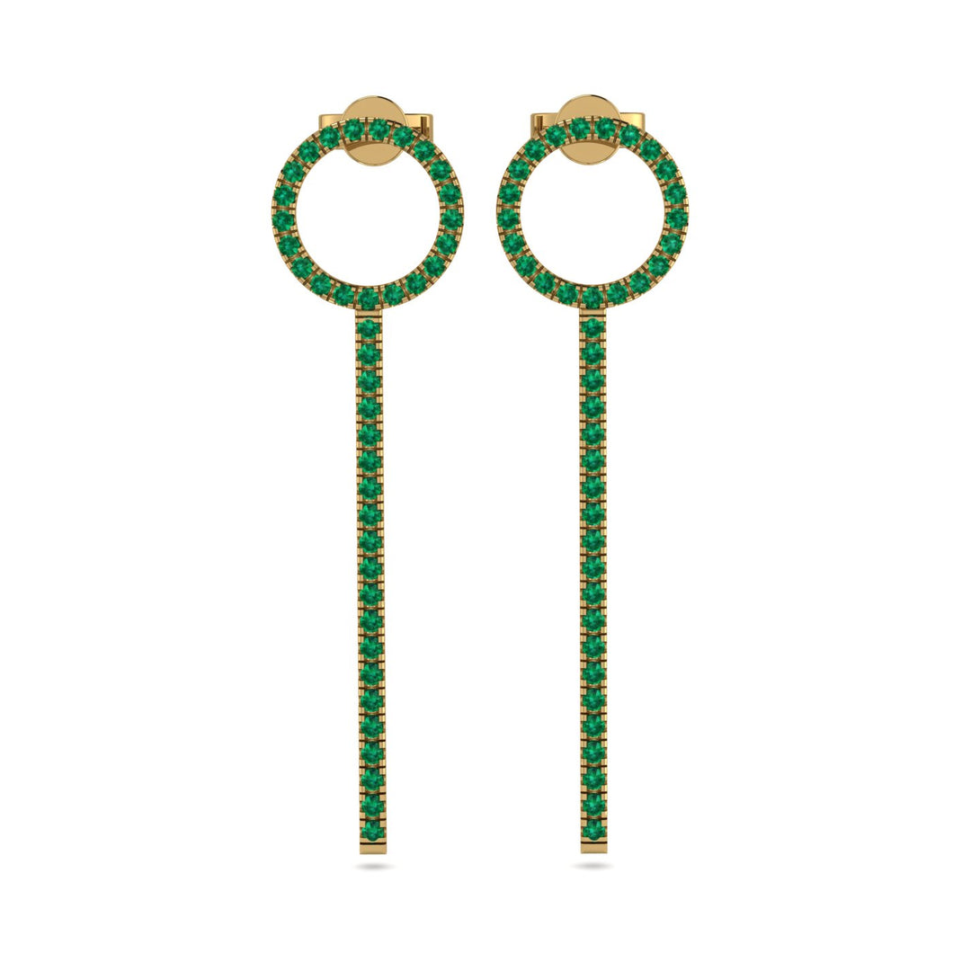 Hanging Circle Emerald Earrings - Lilah No. 4