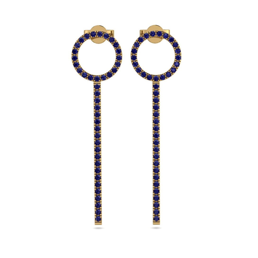 Hanging Circle Sapphire Earrings - Lilah No. 13