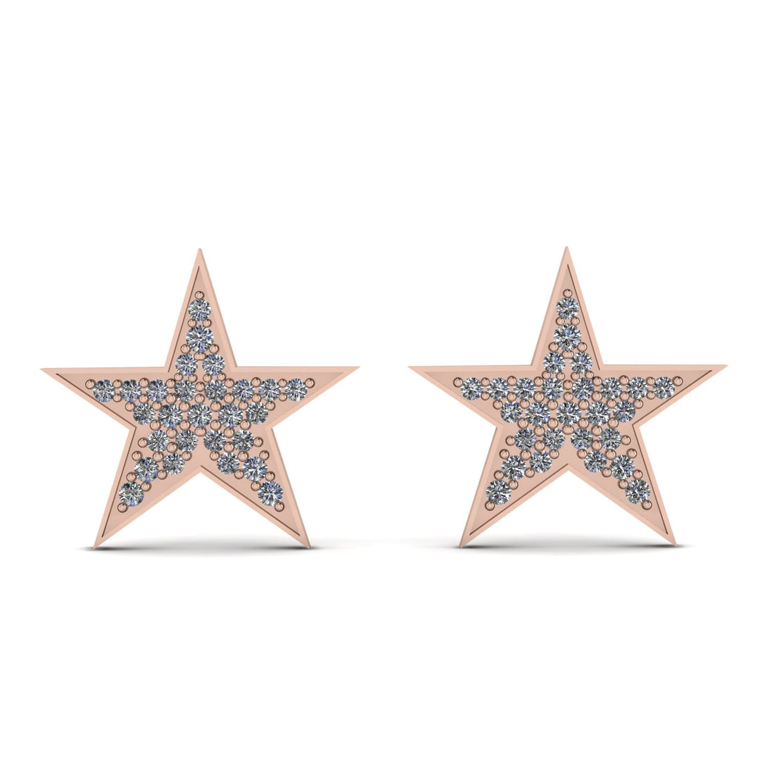 Star Stud Diamond Earrings - Star No. 2