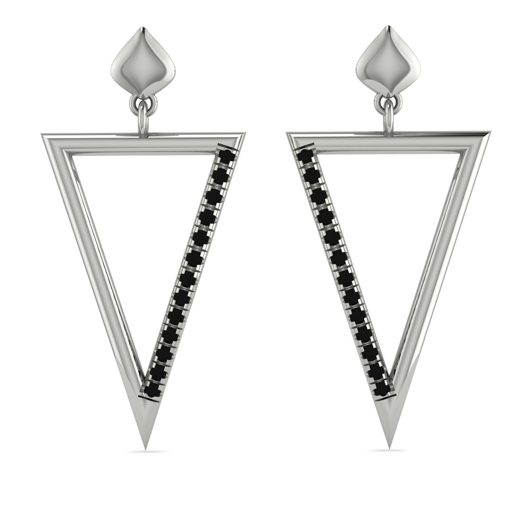 Triangle Black Diamond Stud Earrings - Amiyah No. 9