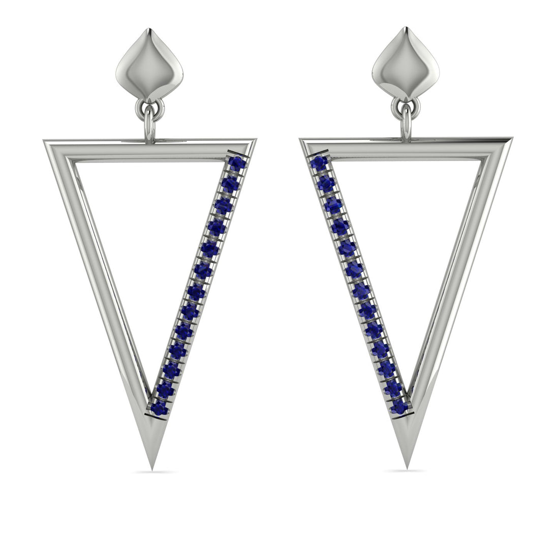 Triangle Sapphire Stud Earrings - Amiyah No. 15