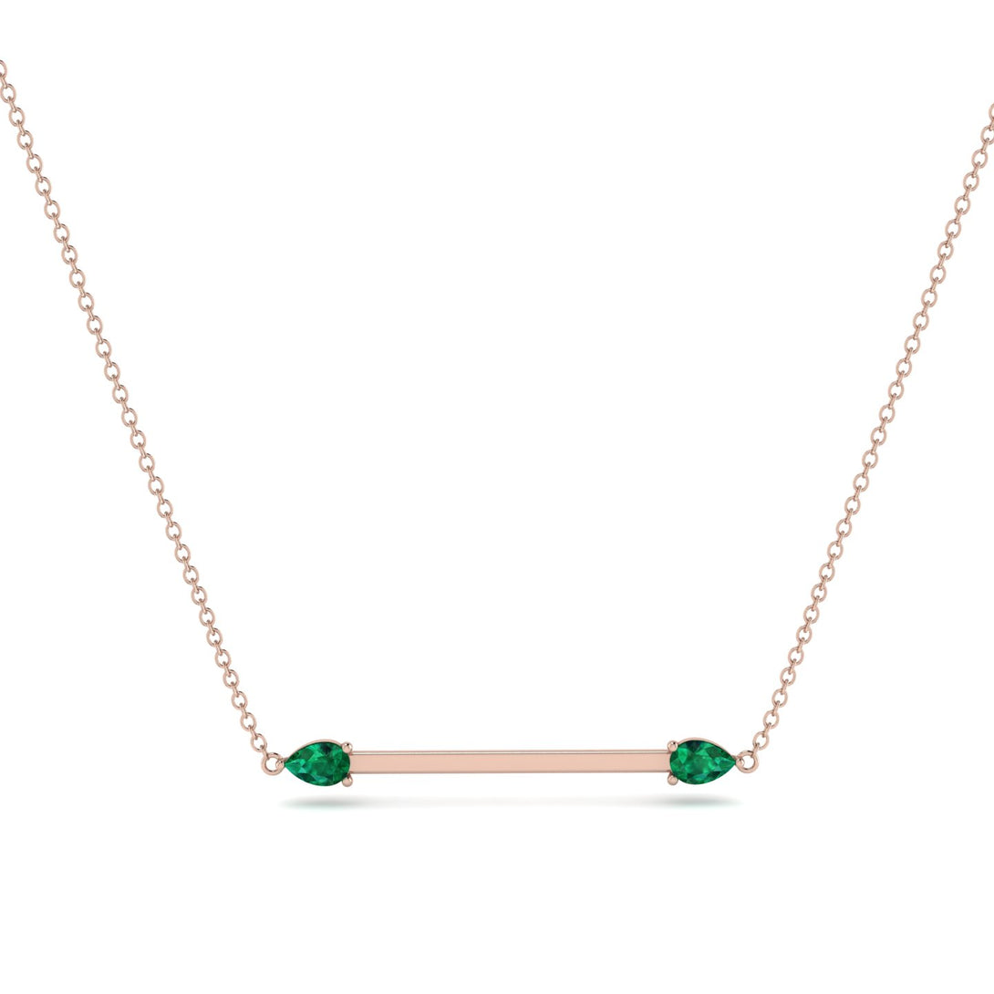 Minimalist Pear Emerald Necklace - Melissa No. 5