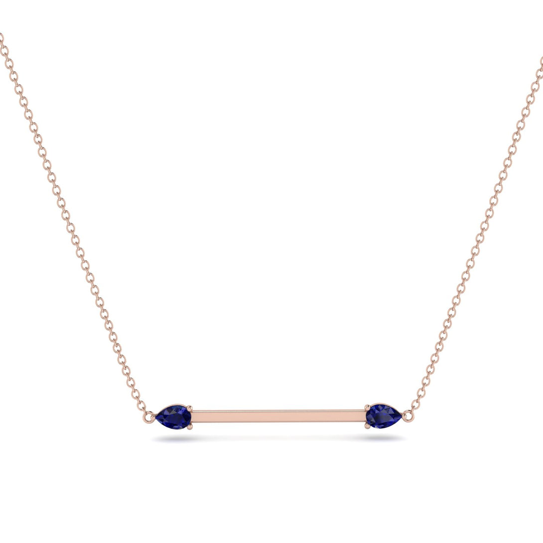 Minimalist Pear Sapphire Necklace - Melissa No. 14