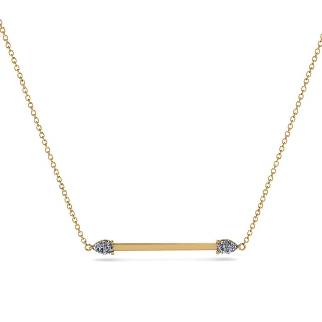 Minimalist Pear Diamond Necklace - Melissa No. 1