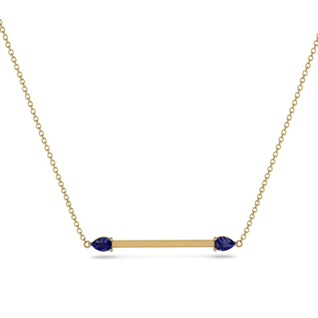Minimalist Pear Sapphire Necklace - Melissa No. 13
