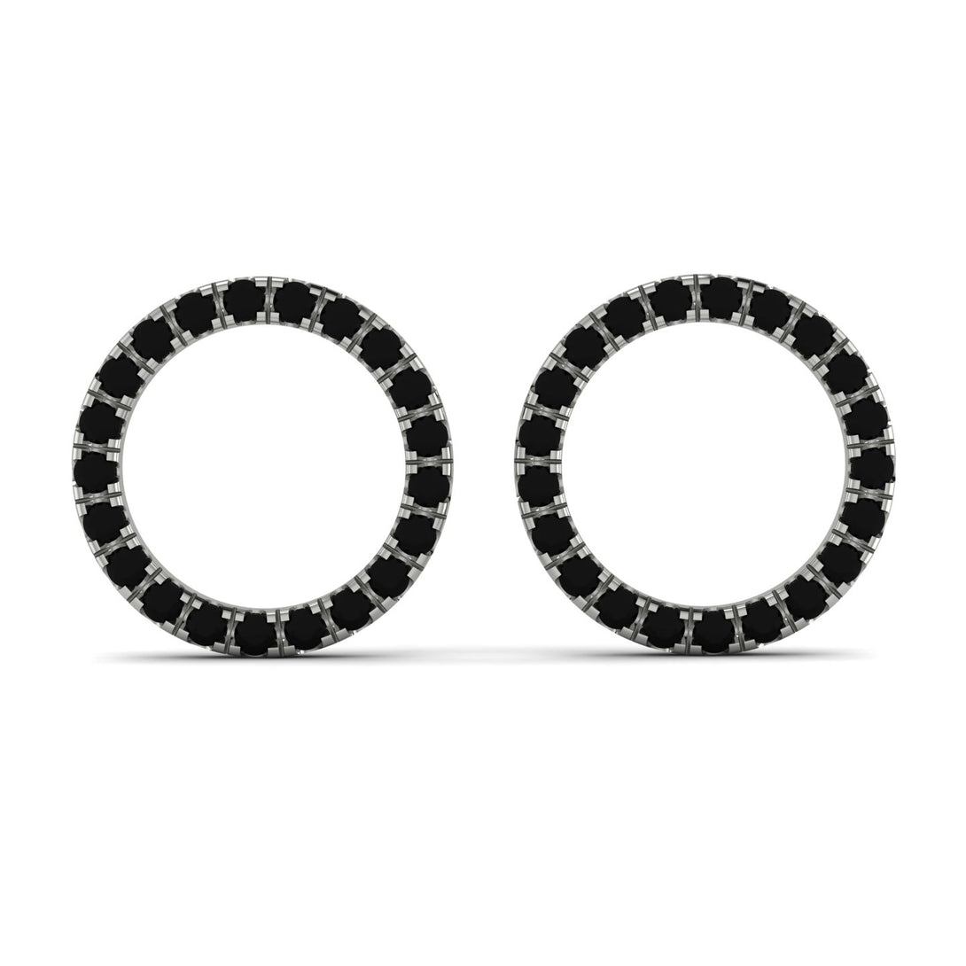 Circle Stud Black Diamond Earring - Lucille No. 9