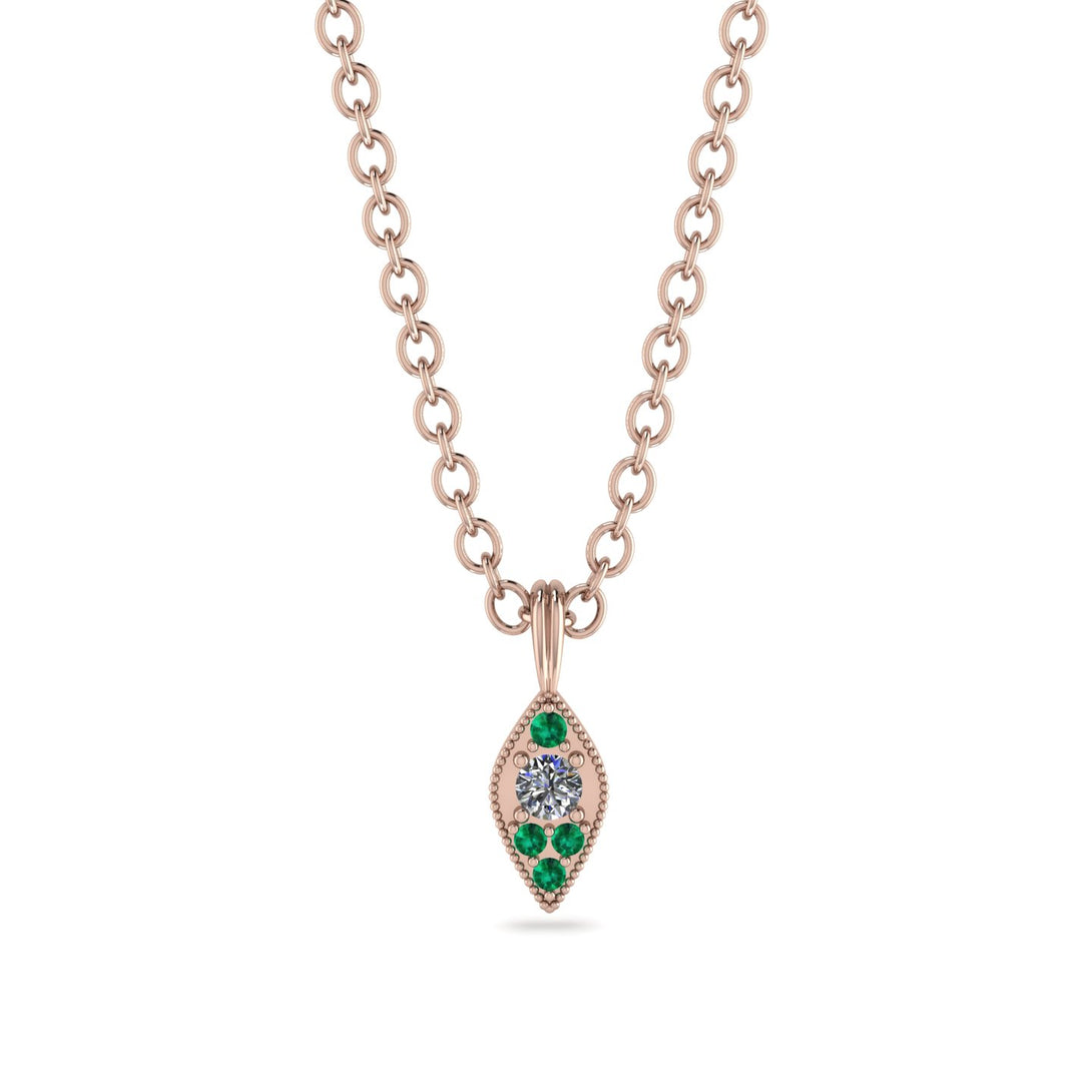 Milgrain Emerald Necklace - Jessie No. 17