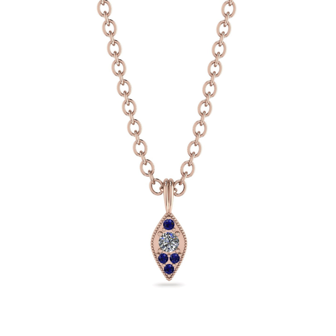 Milgrain Sapphire Necklace - Jessie No. 62