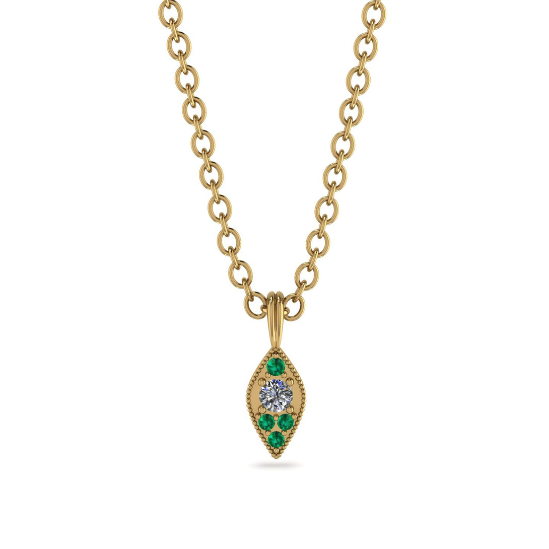 Milgrain Emerald Necklace - Jessie No. 16