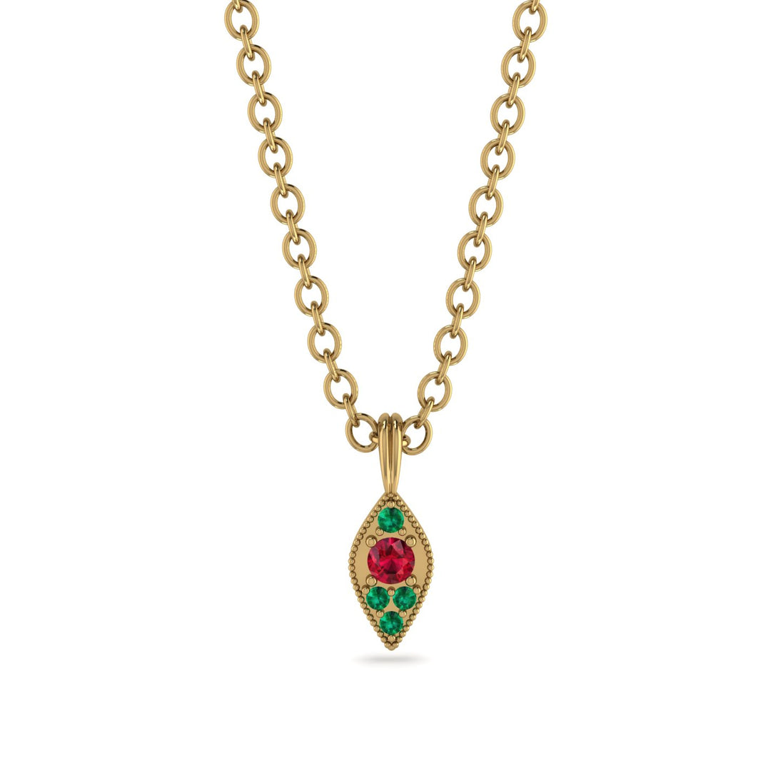 Milgrain Emerald Necklace - Jessie No. 25