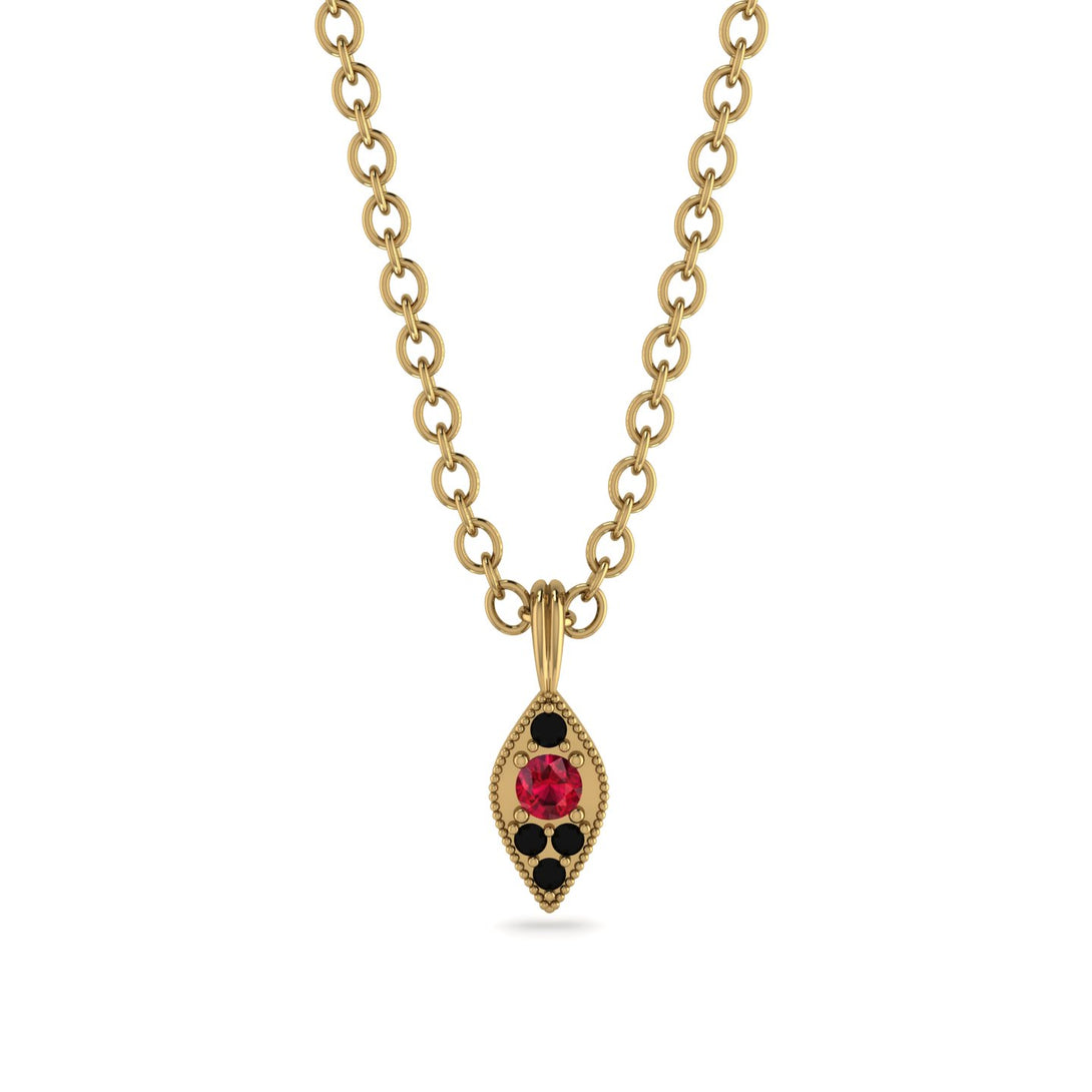 Milgrain Black Diamond Necklace - Jessie No. 40