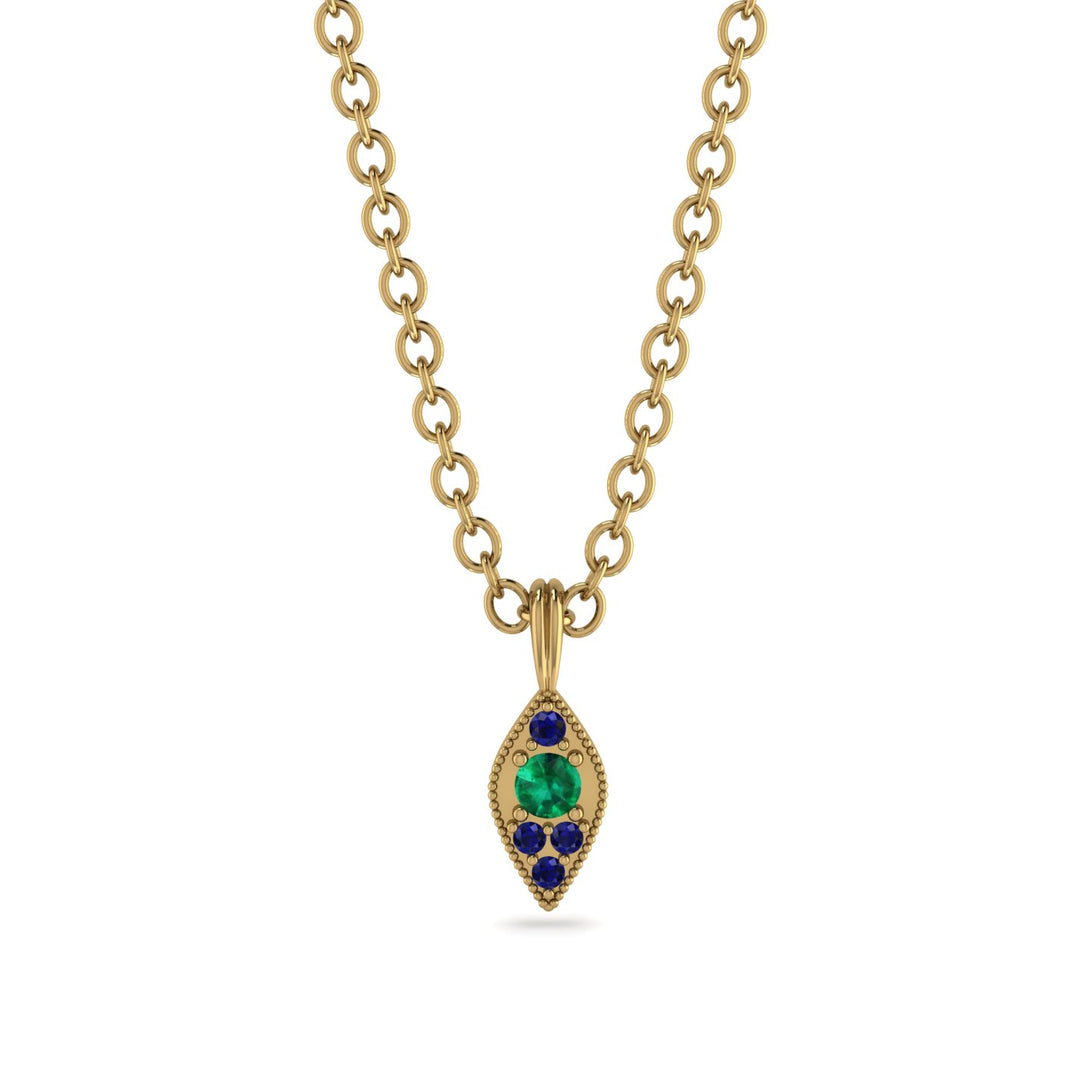 Milgrain Sapphire Necklace - Jessie No. 64