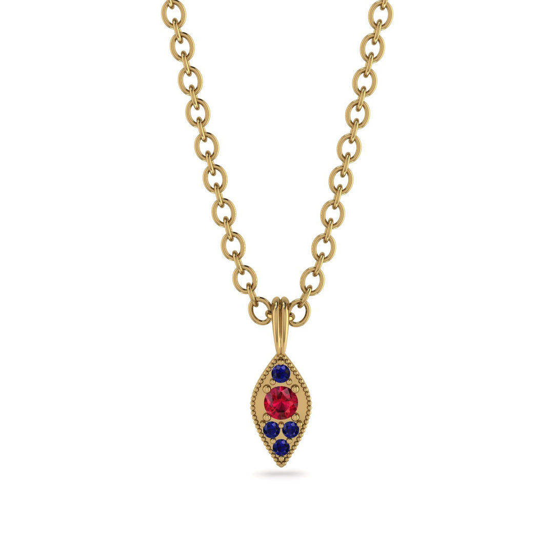 Milgrain Sapphire Necklace - Jessie No. 70