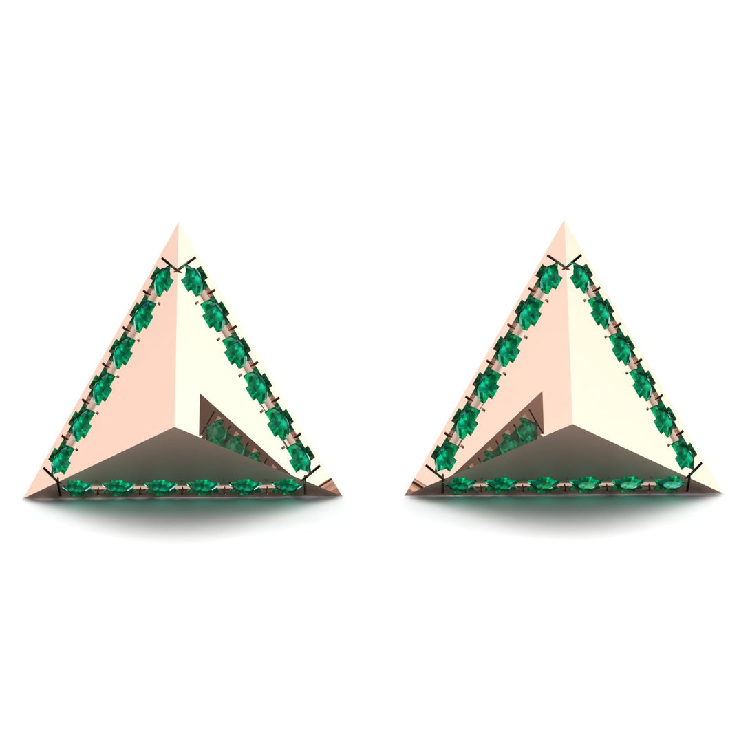 Triangle Emerald Earrings Geometrical - Milan No. 5