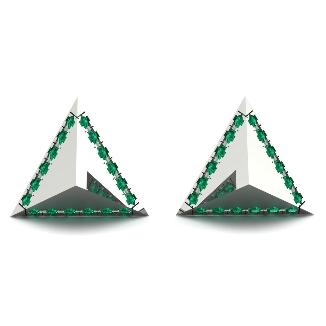 Triangle Emerald Earrings Geometrical - Milan No. 6