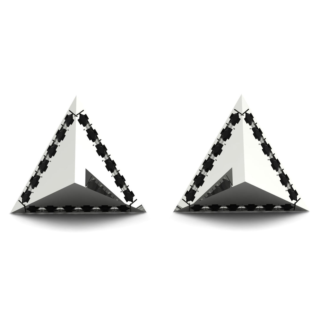 Triangle Black Diamond Earrings Geometrical - Milan No. 9