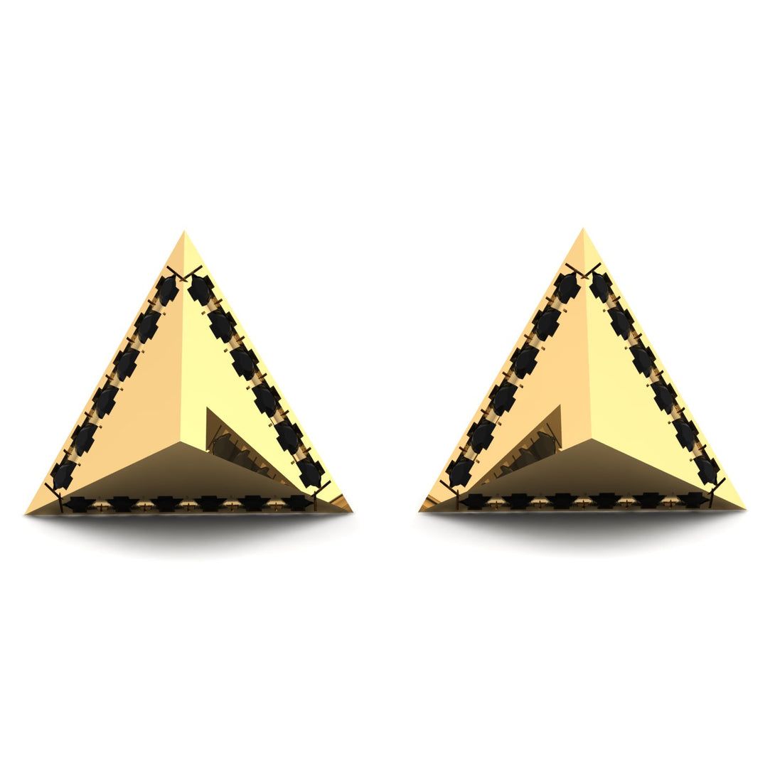 Triangle Black Diamond Earrings Geometrical - Milan No. 7