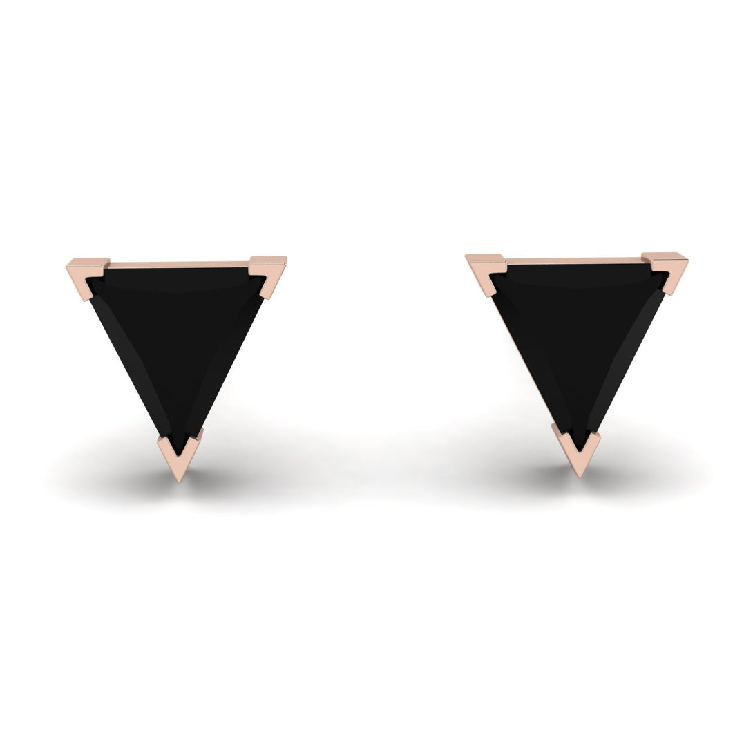 Triangle Cut Black Diamond Earrings - Clementine No. 8
