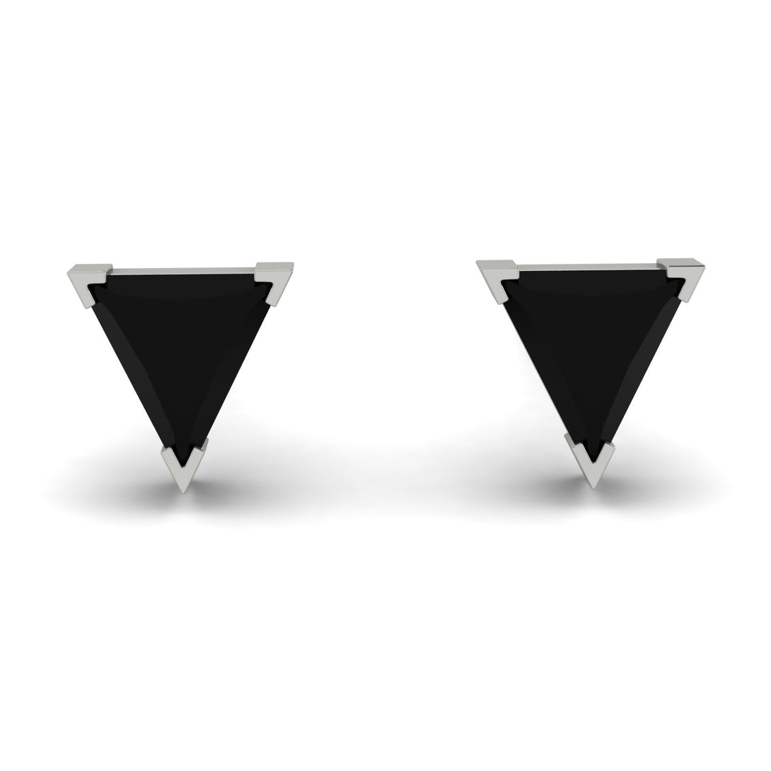 Triangle Cut Black Diamond Earrings  - Clementine No. 9