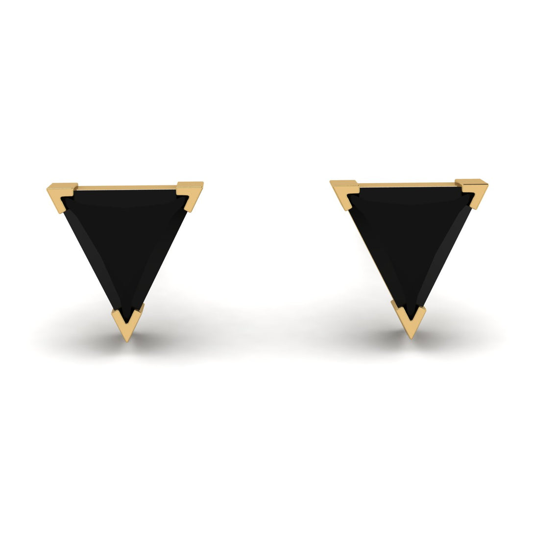 Triangle Cut Black Diamond Earrings  - Clementine No. 7