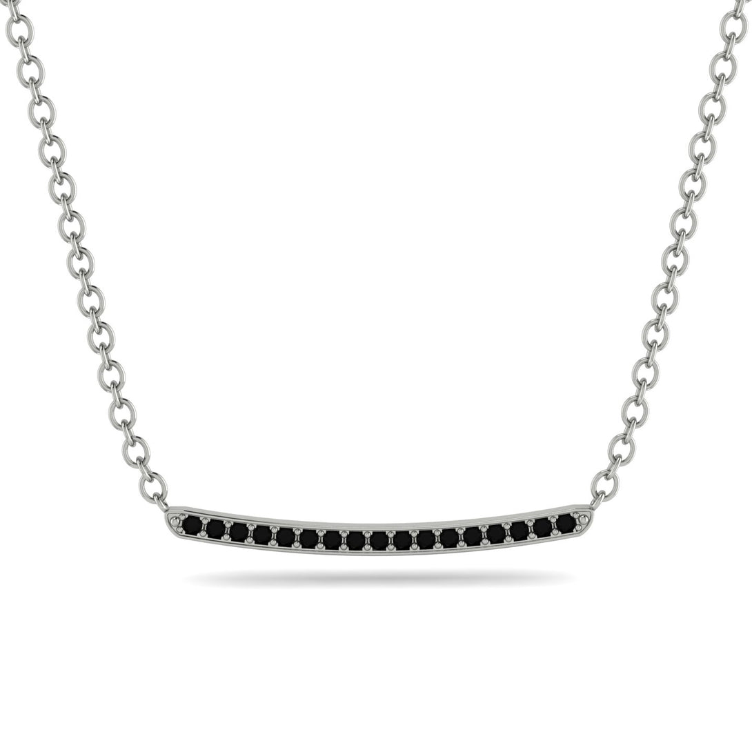 Gold Black Diamond Necklace Bar - Lilyana No. 9