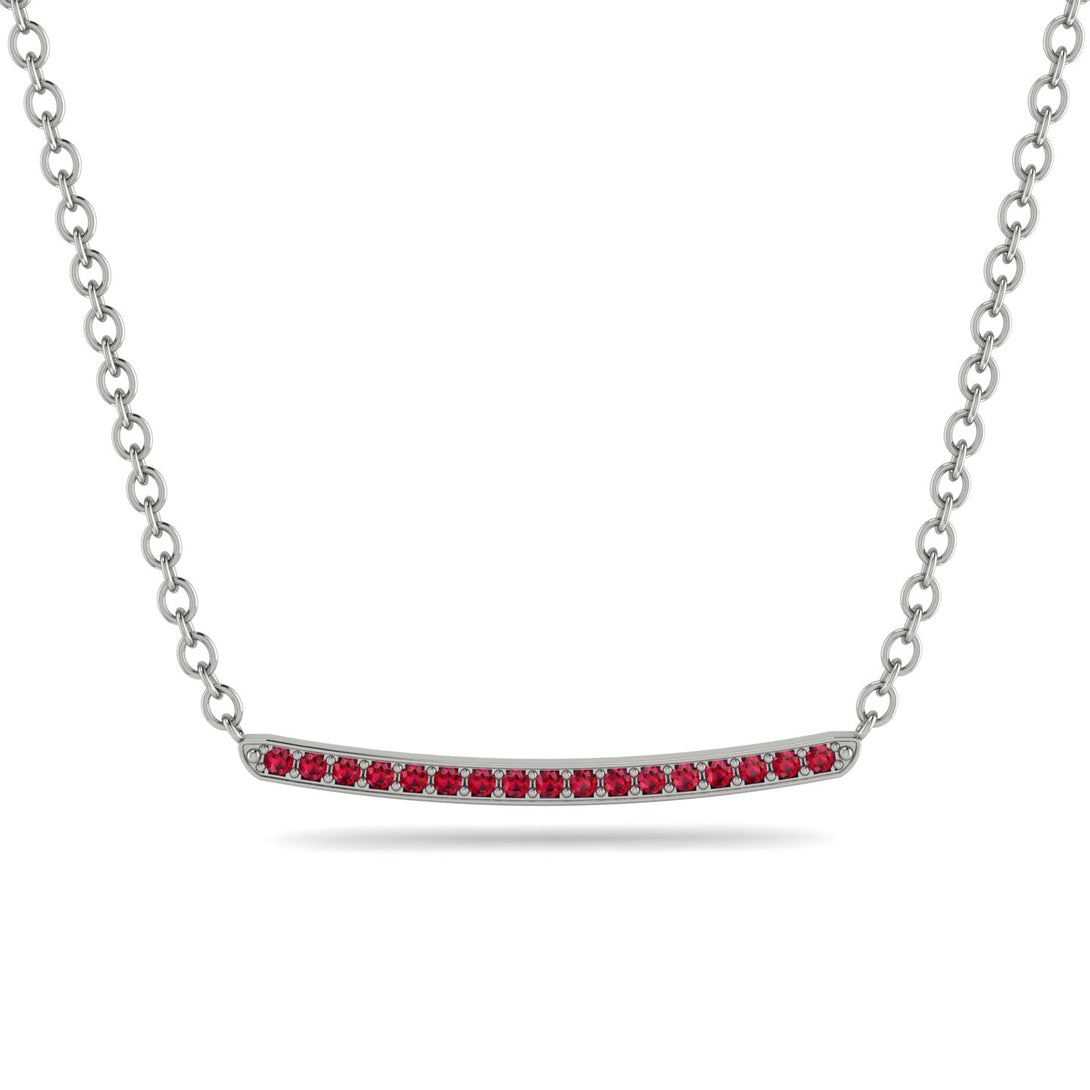 Gold Ruby Necklace Bar - Lilyana No. 12