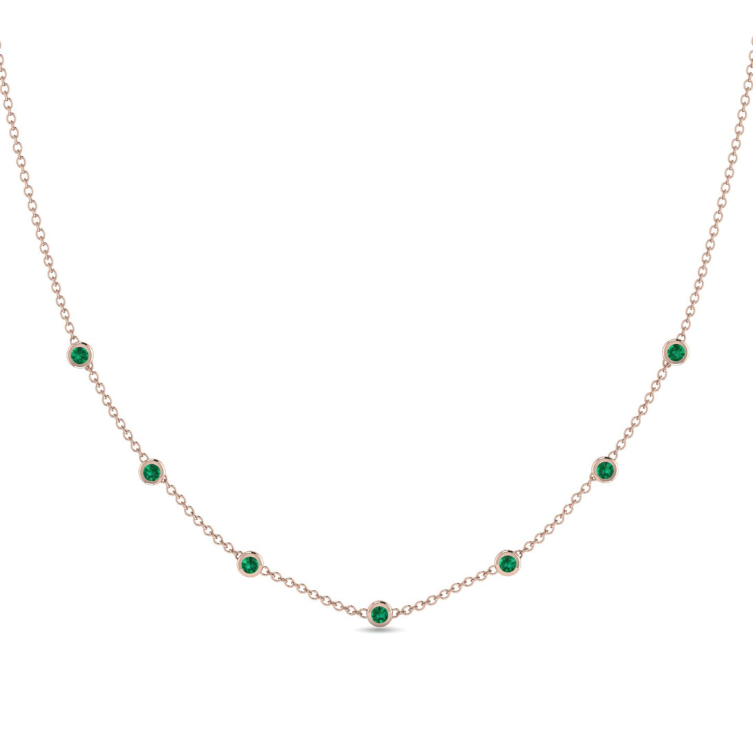 Minimalist Bezel Emerald Necklace - Liv No. 5