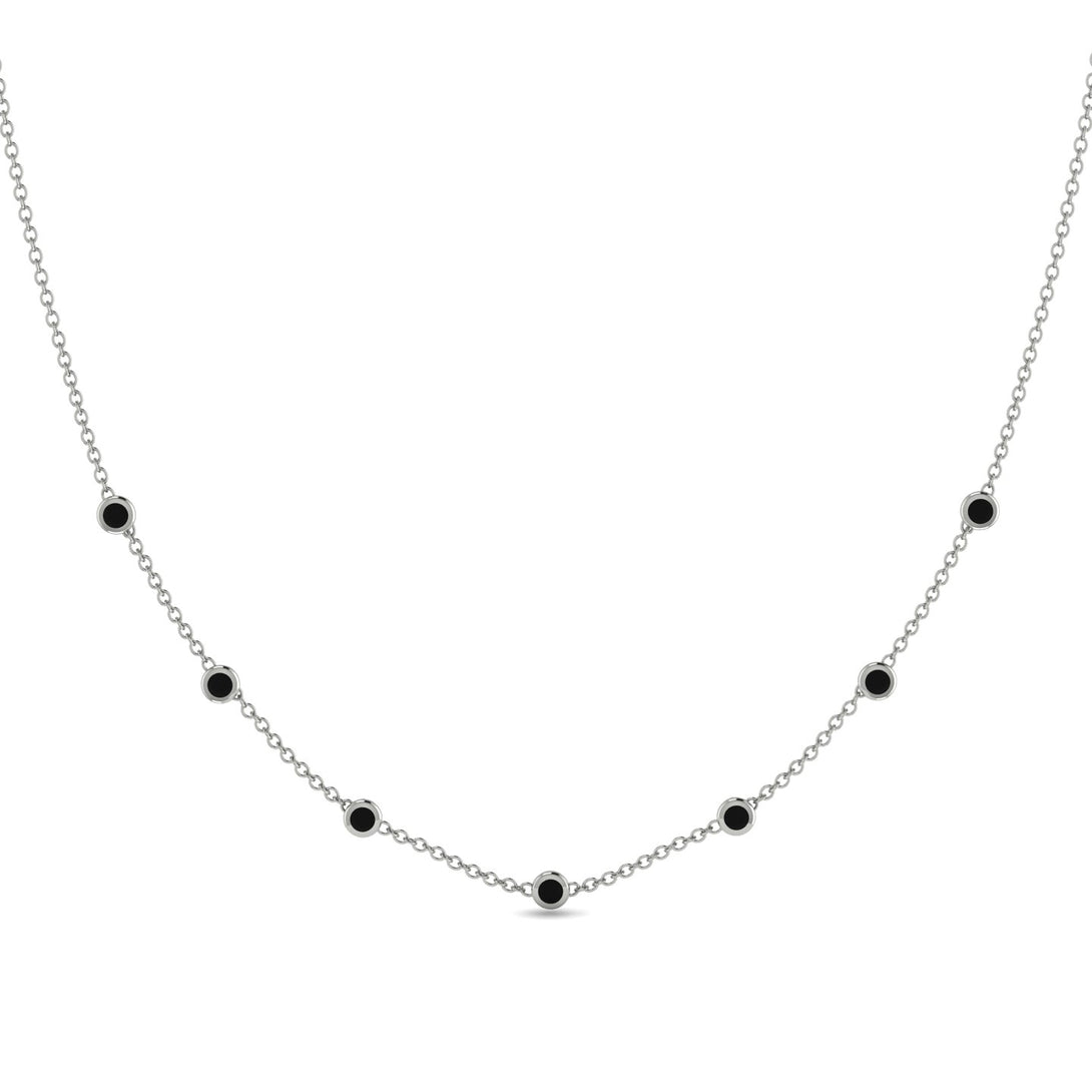 Minimalist Bezel Black Diamond Necklace - Liv No. 9