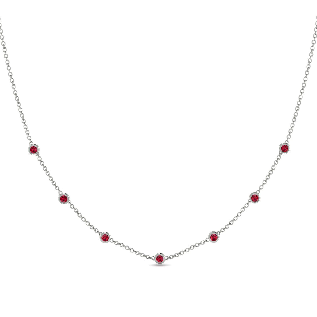 Minimalist Bezel Ruby Necklace - Liv No. 12