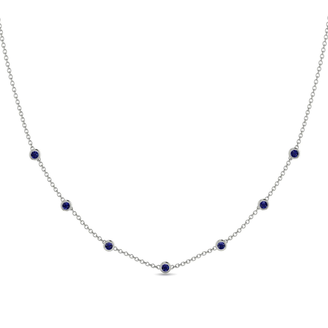 Minimalist Bezel Sapphire Necklace - Liv No. 15