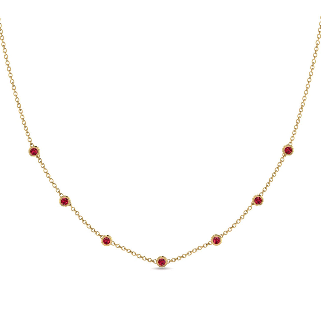 Minimalist Bezel Ruby Necklace - Liv No. 10