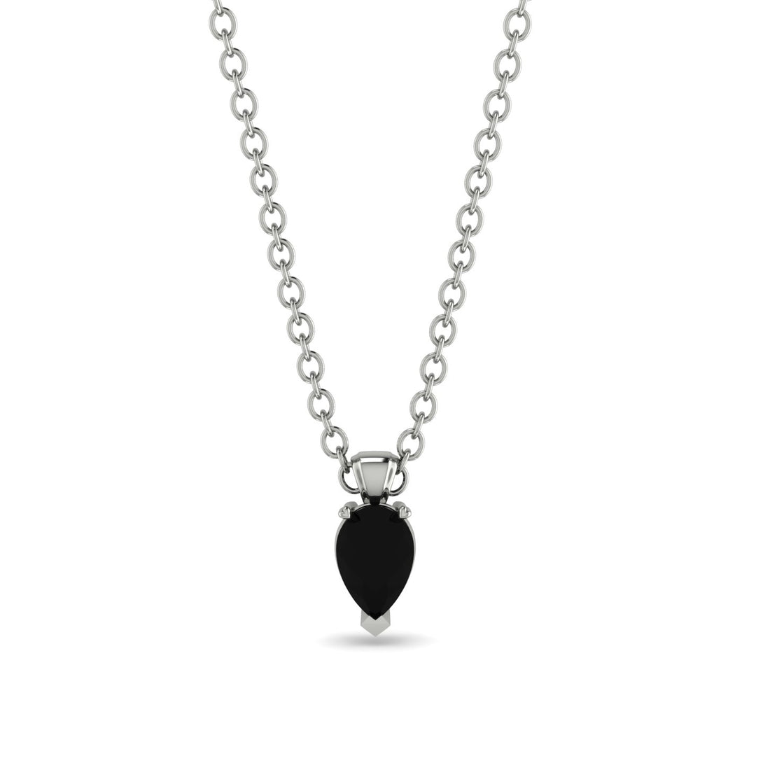 Pear Black Diamond Pendant - Logan No. 9