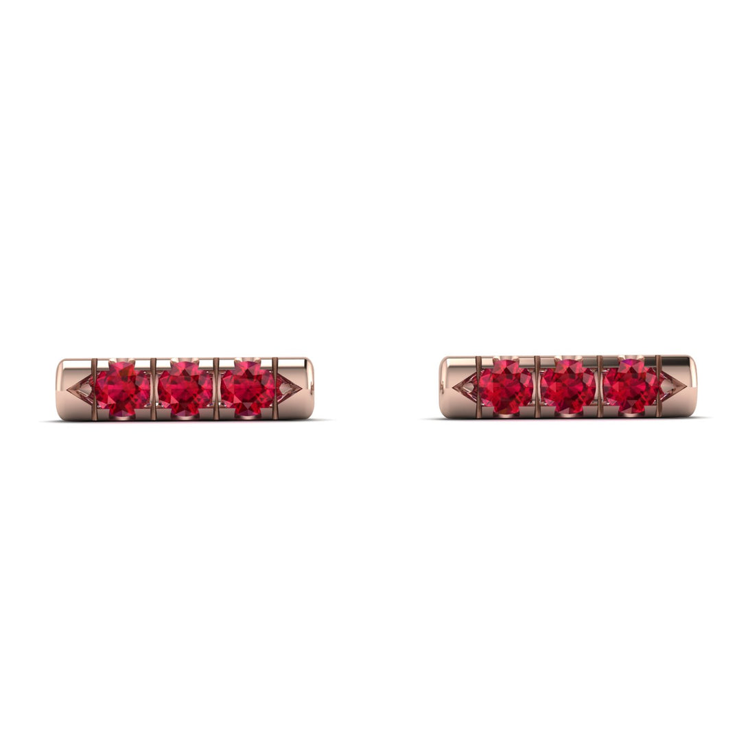 3 Rubys Stud Earrings - Mina No. 11
