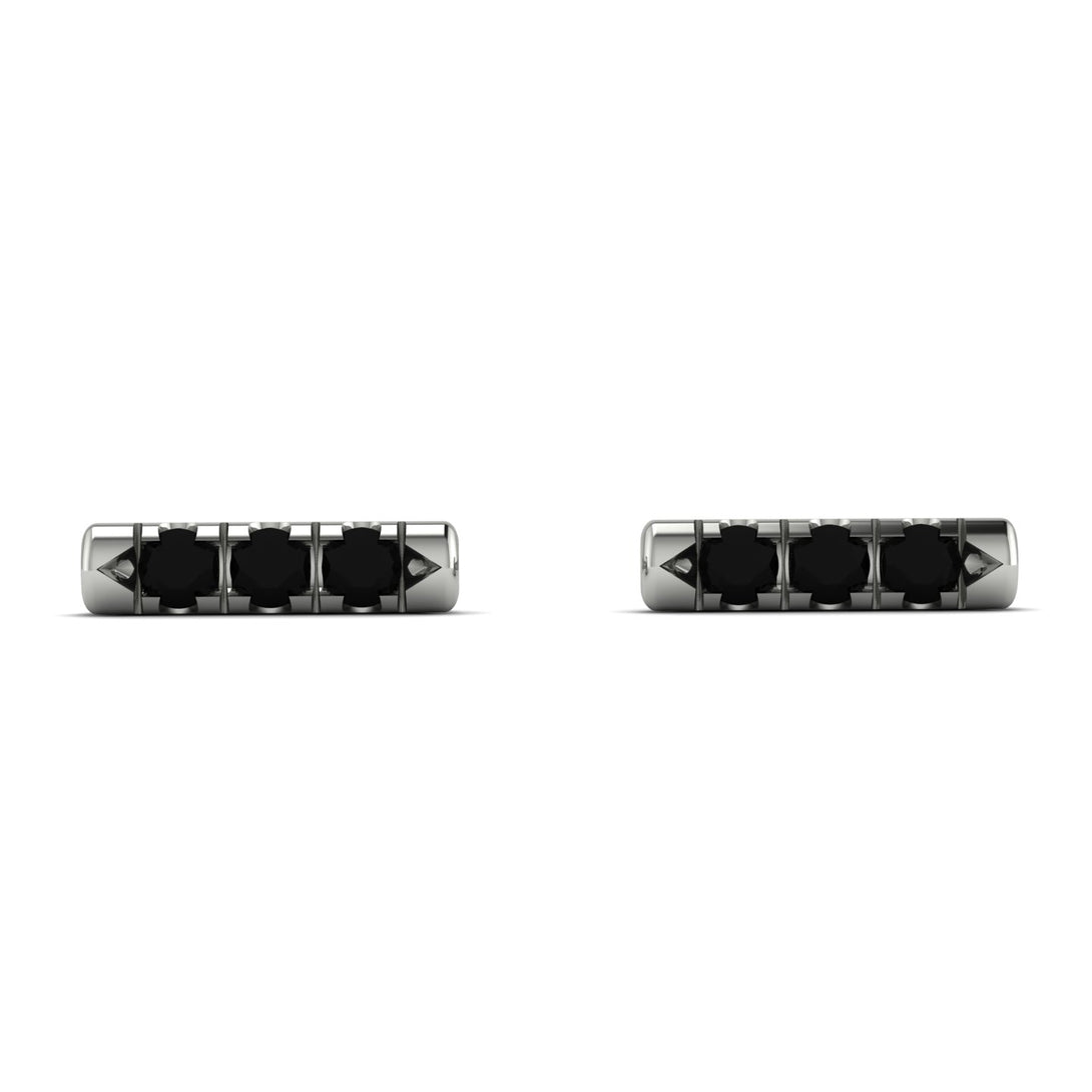 3 Black Diamonds Stud Earrings - Mina No. 9
