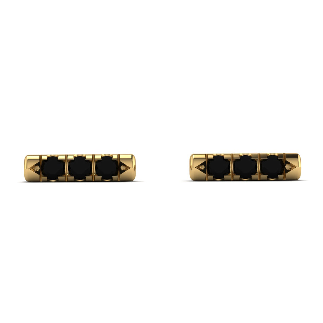 3 Black Diamonds Stud Earrings - Mina No. 7
