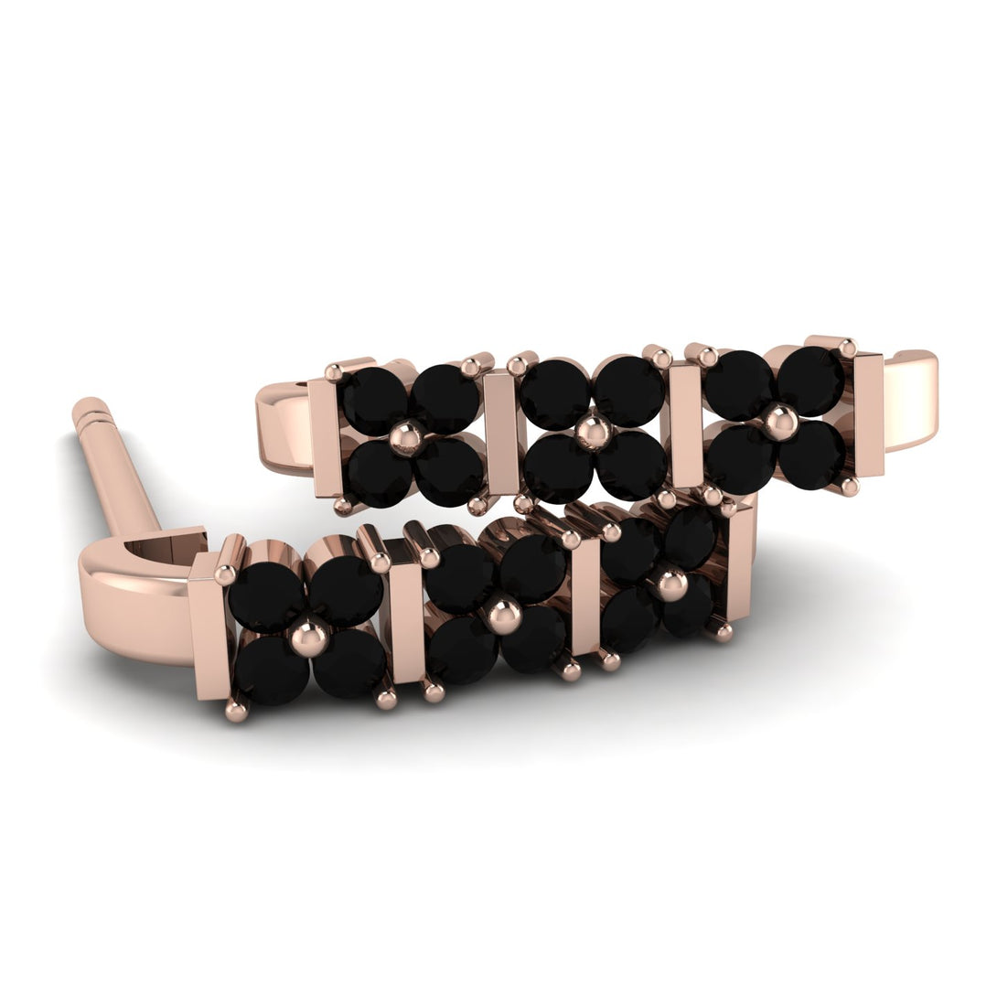 Black Diamond Minimalist Earrings - Elliot No. 8
