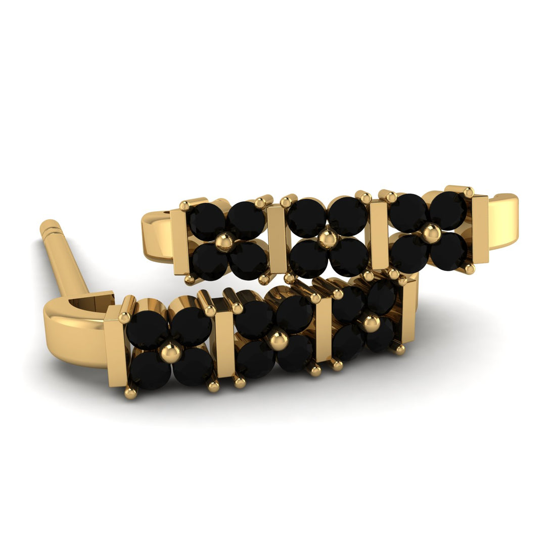 Black Diamond Minimalist Earrings - Elliot No. 7