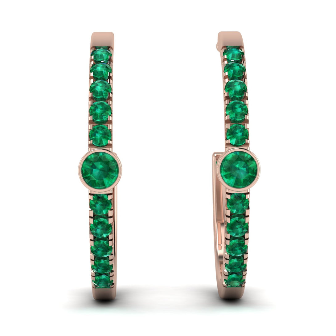 Hoop Emerald Earrings Micro Pave - Ansley No. 20