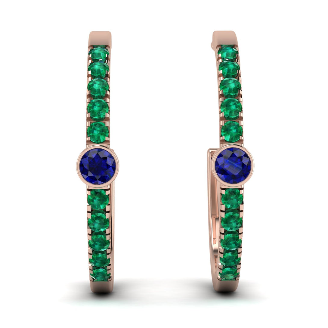 Hoop Sapphire Earrings Micro Pave - Ansley No. 29