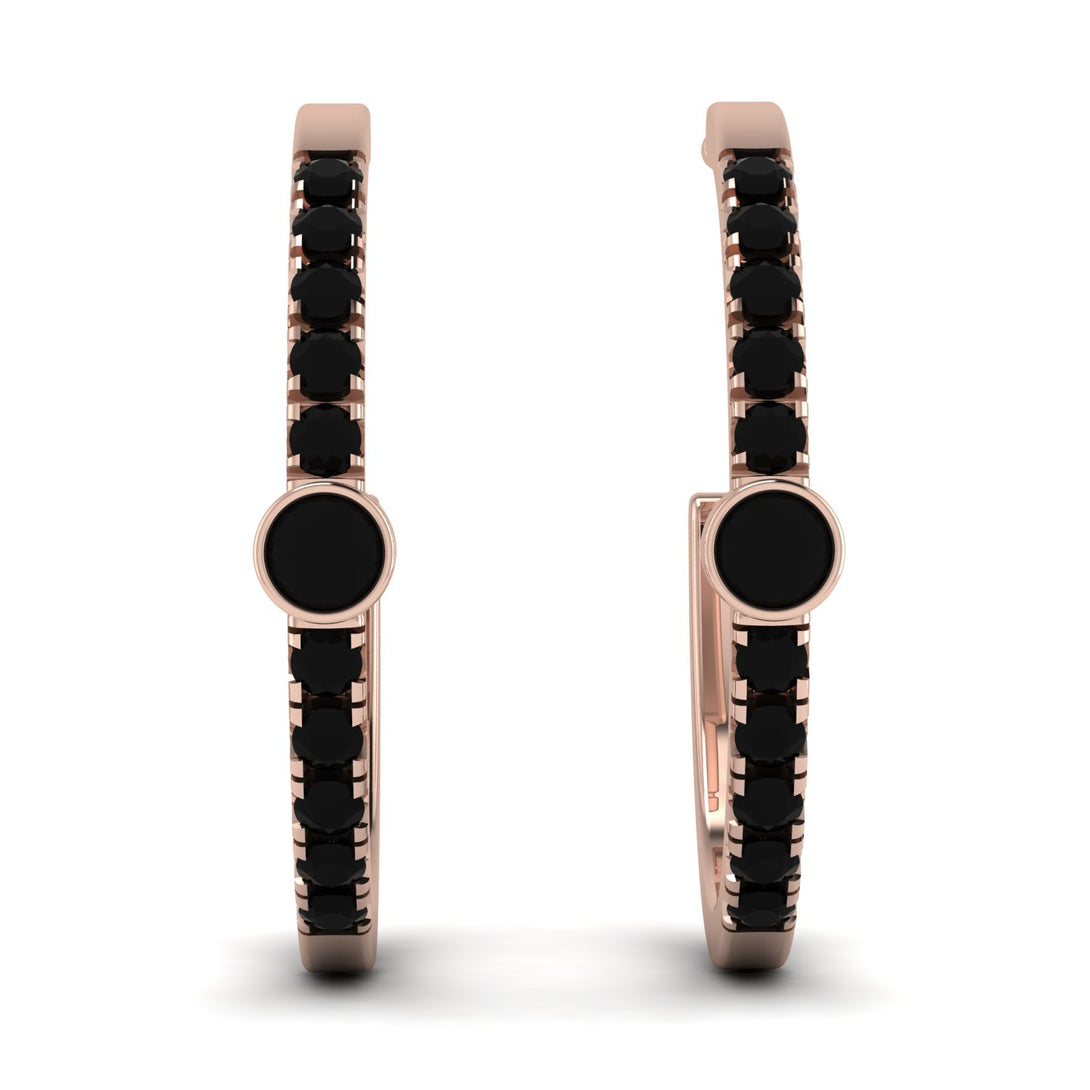 Hoop Black Diamond Earrings Micro Pave - Ansley No. 38