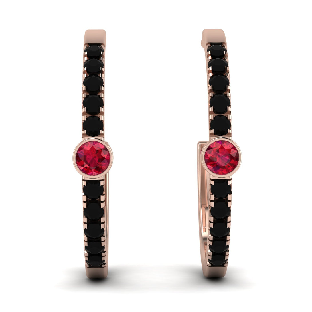Hoop Ruby Earrings Micro Pave - Ansley No. 41