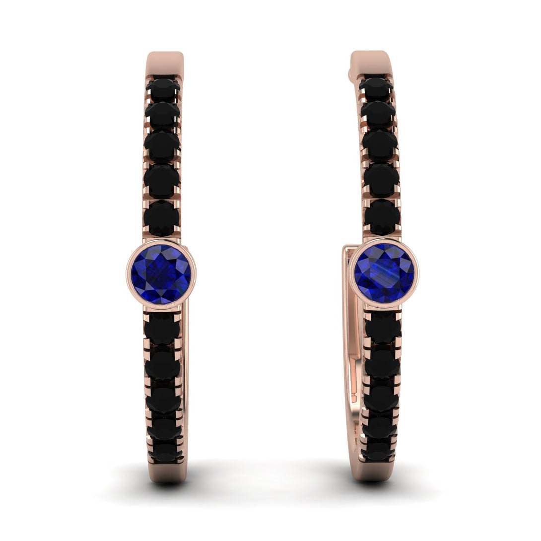 Hoop Sapphire Earrings Micro Pave - Ansley No. 44