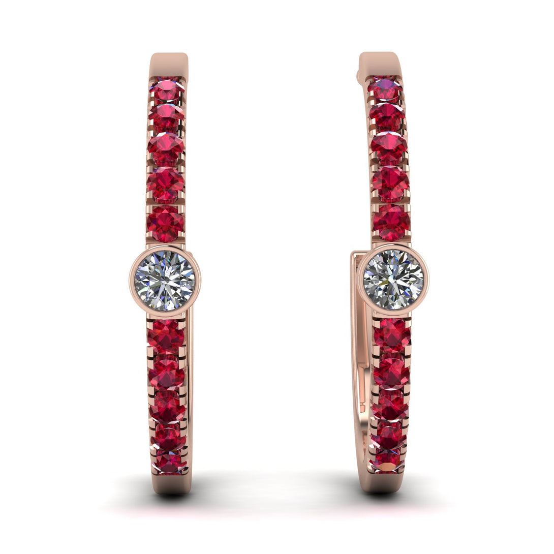 Hoop Diamond Earrings Micro Pave - Ansley No. 47