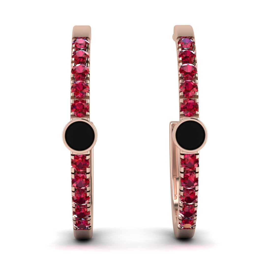 Hoop Black Diamond Earrings Micro Pave - Ansley No. 53