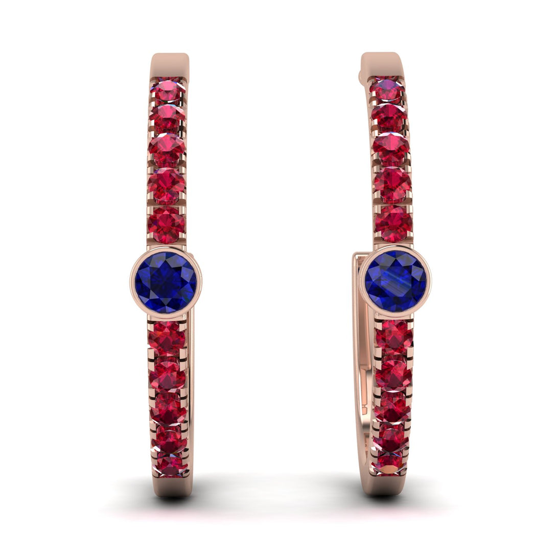 Hoop Sapphire Earrings Micro Pave - Ansley No. 59