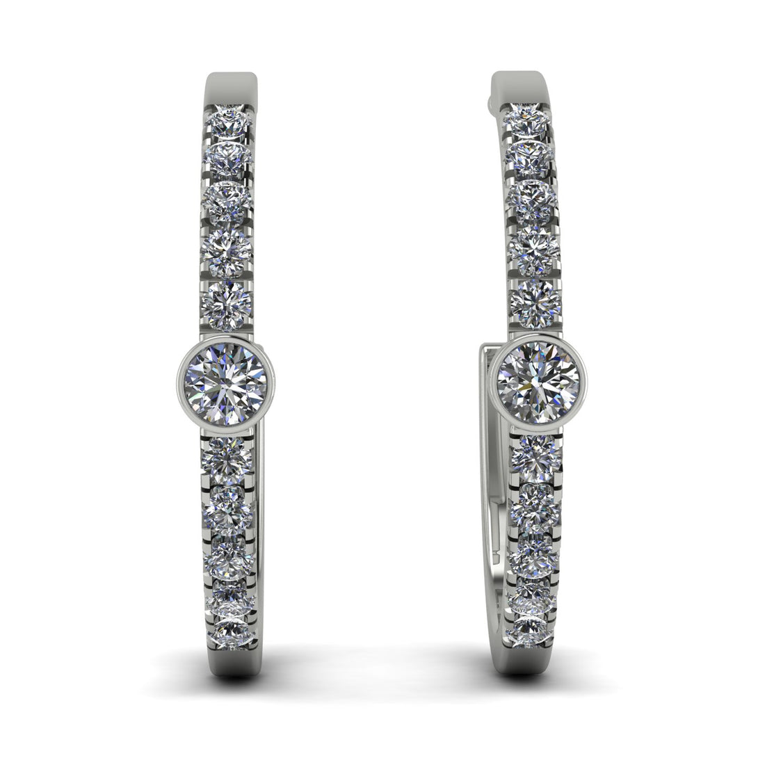 Hoop Diamond Earrings Micro Pave - Ansley No. 3