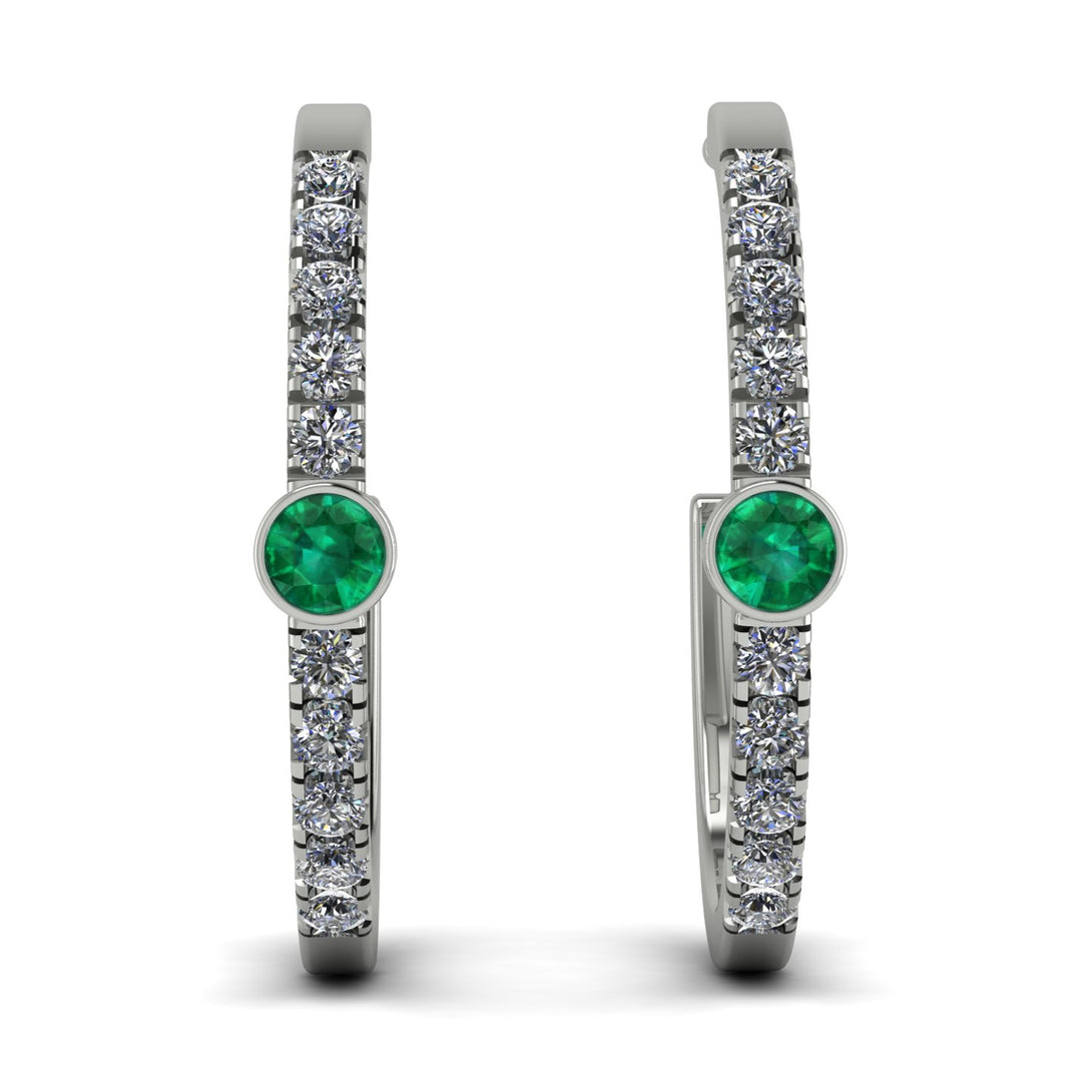 Hoop Emerald Earrings Micro Pave - Ansley No. 6